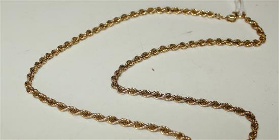 9ct gold rope-twist necklace